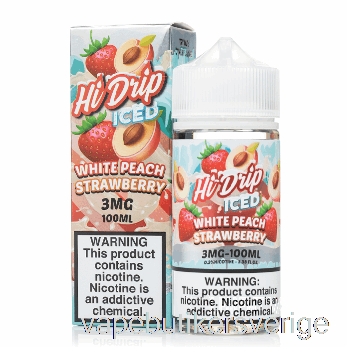 Vape Sverige Iskall Vit Persika Jordgubbe - Hi-drip - 100ml 3mg